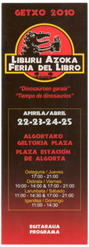 feria_libro2010a.jpg - Feria del libro 2010 "Tiempo de dinosauriosr" - Anverso y Reverso